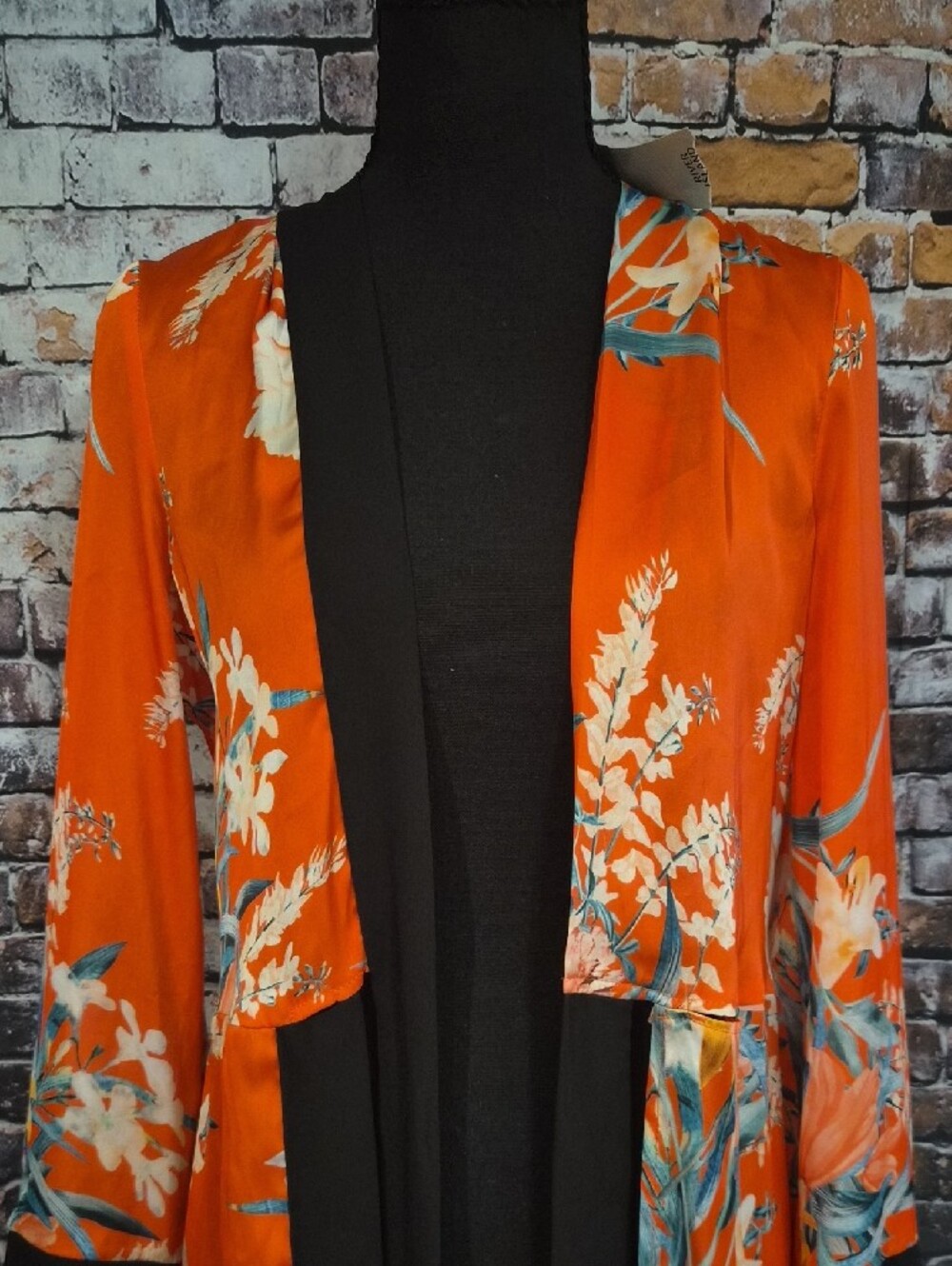 River Island Red Floral Lightweight Kimono NWT SZ 8 - Picture 4 of 7
